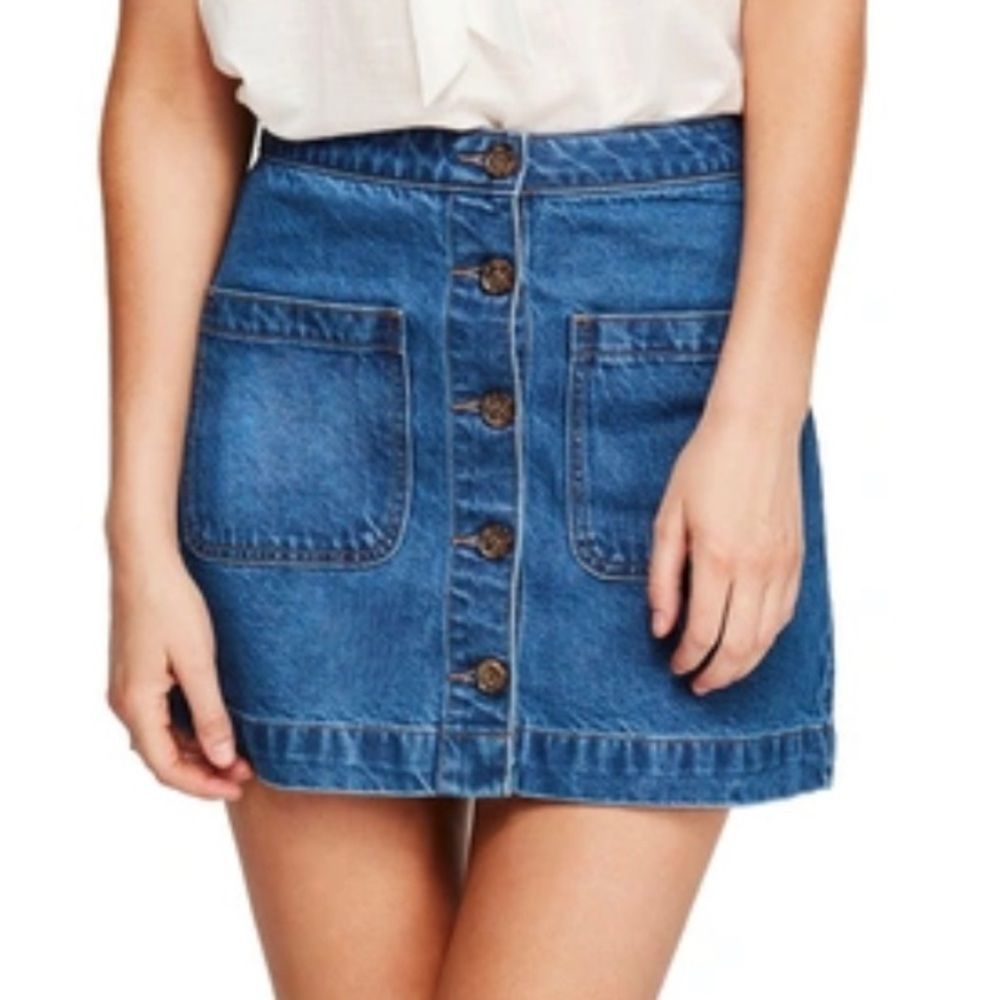 Free People We The Free Don’t Get Me Wrong mini denim skirt